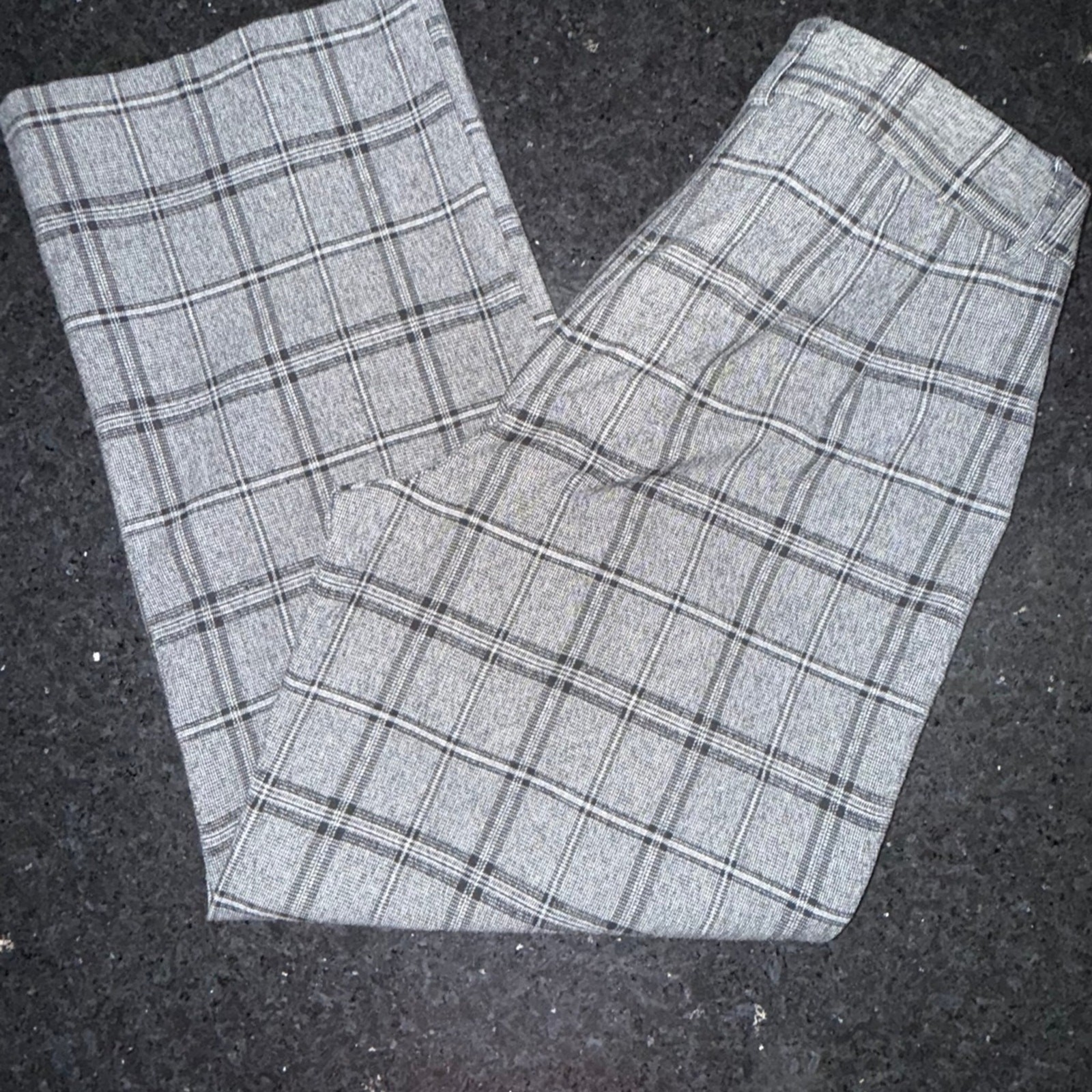 Uec Express Black Grey White Plaid High Rise Straight Ankle Pants Sz 6